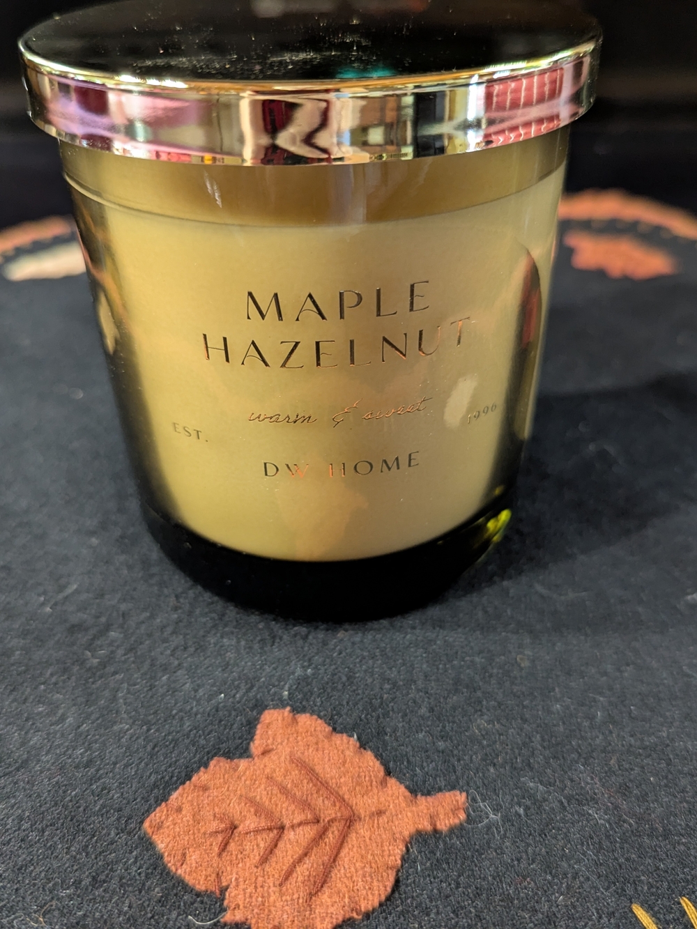 DW Home Maple Hazelnut Fall Nutty Cozy Scented Candle - Golden Lid 8.8 oz